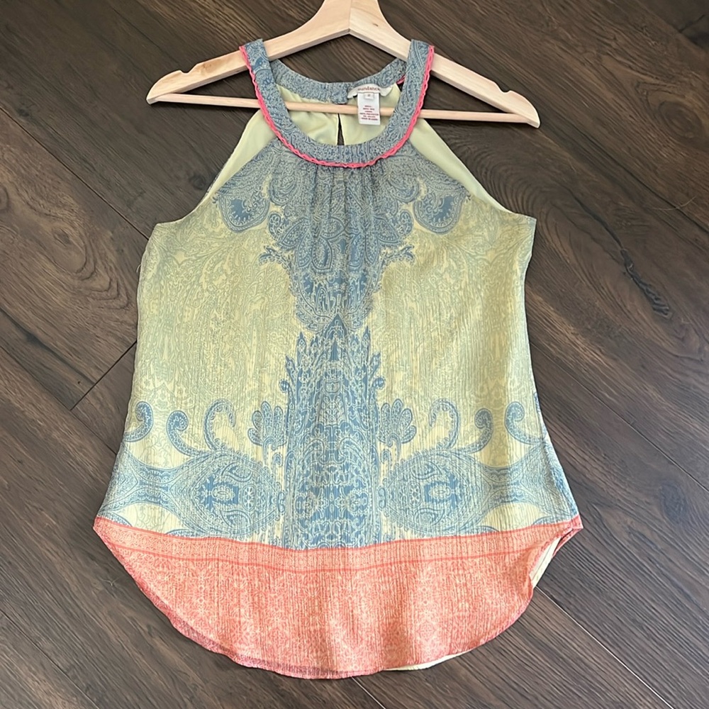 Sundance Silk Sleeveless Flowy Shirt Size 2
